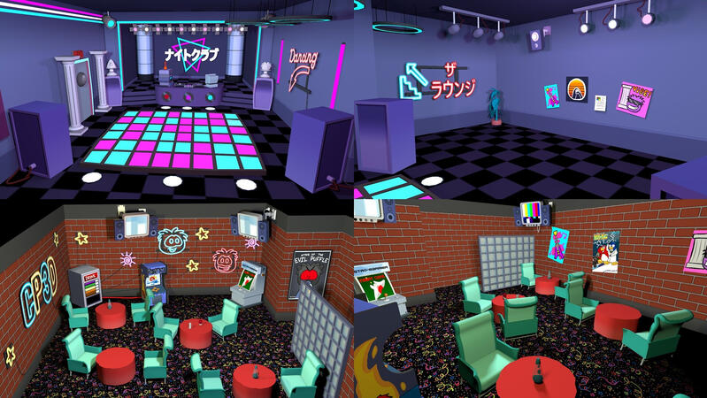 CP3D Vaporwave Nightclub - 3D Model
